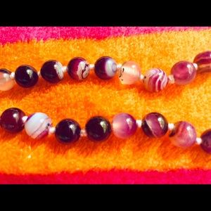 Amethyst beaded necklace with clasp no flaws
